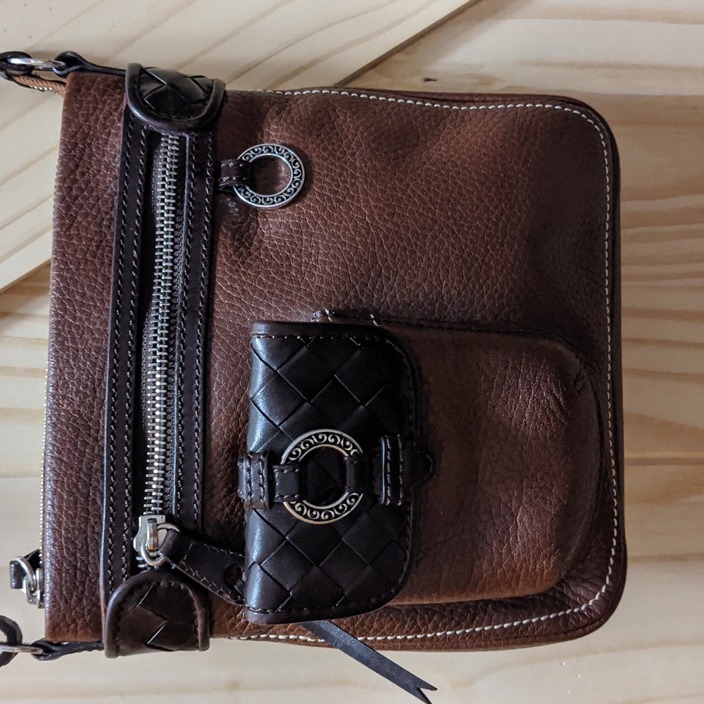 Brighton Pebbled Brown Leather Crossbody Bag, Like New, Super Clean, Adjustable